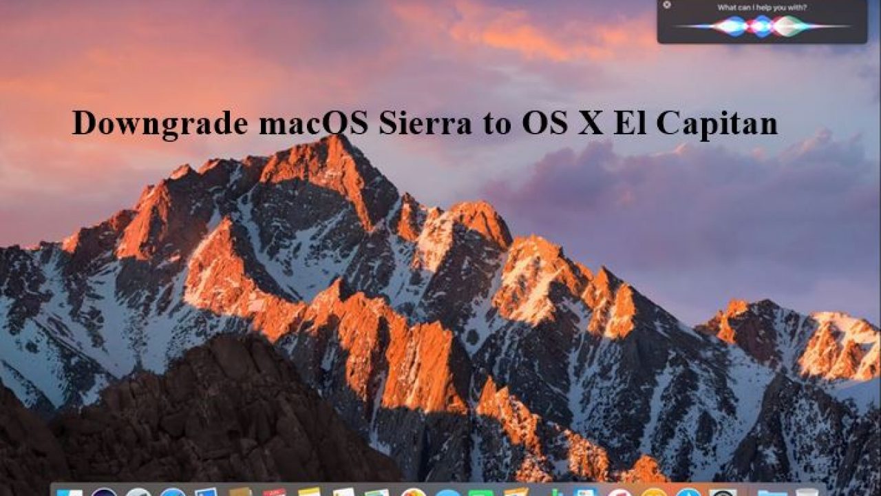 Downgrade without backup for el capitan free